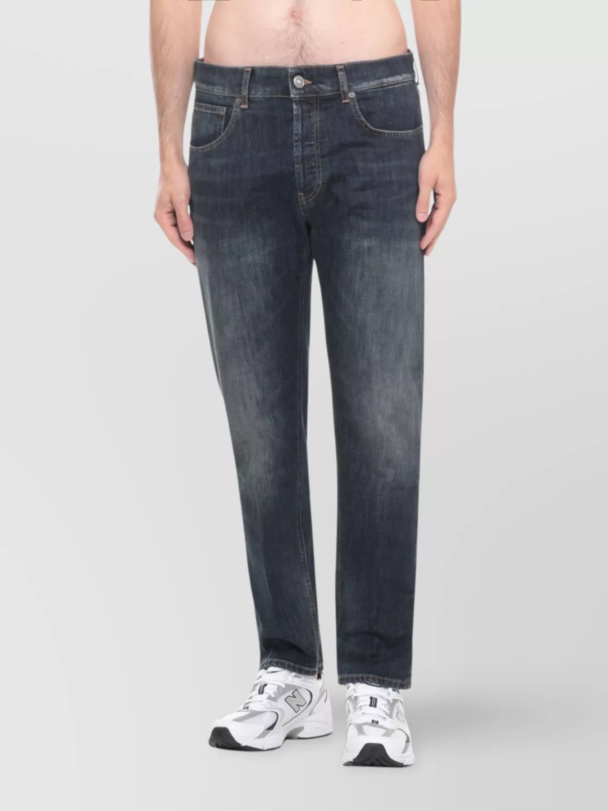 Dondup Straight Cut Five-Pocket Denim Trousers