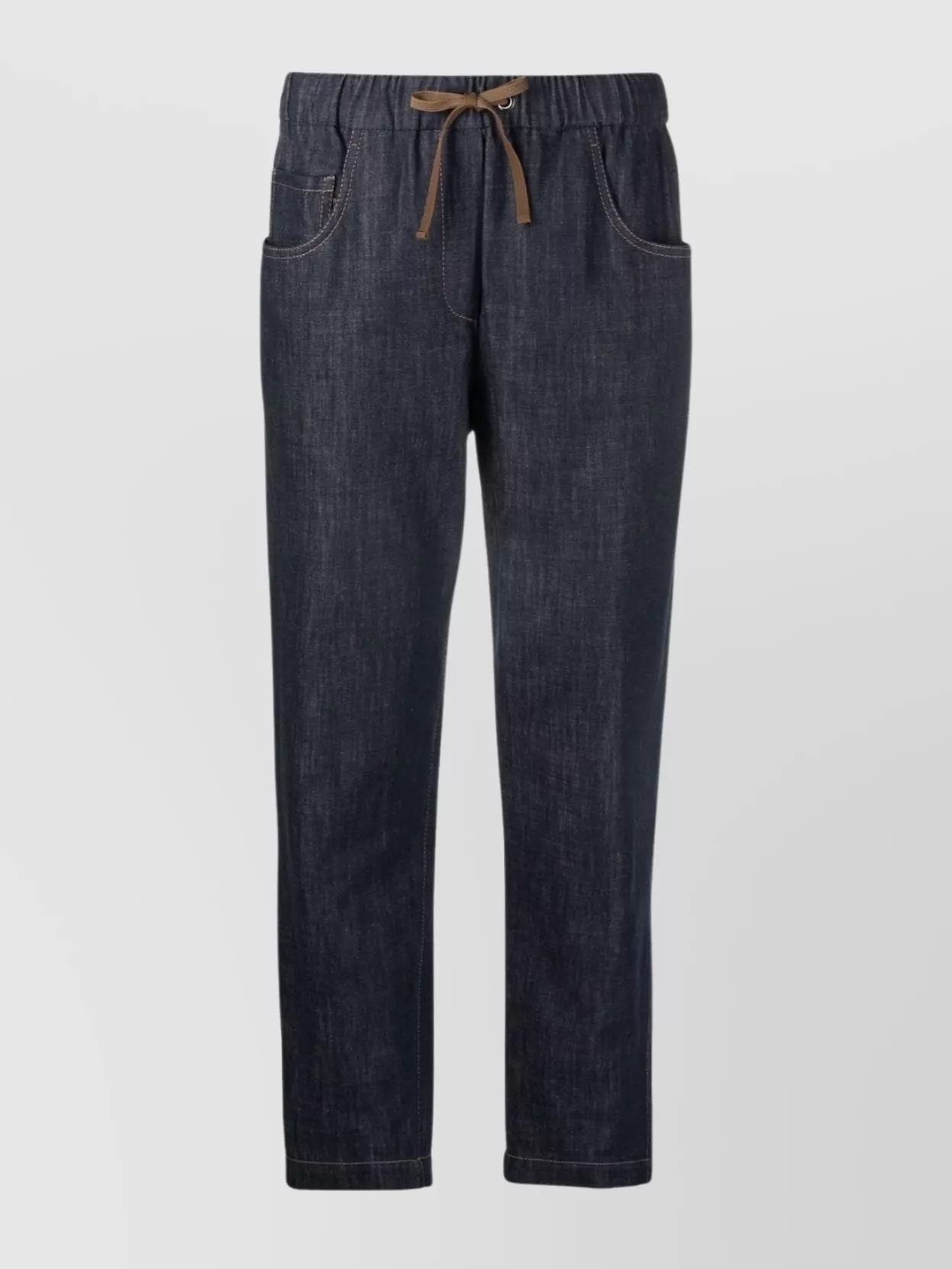 Brunello Cucinelli Cropped Straight Leg Denim Trousers