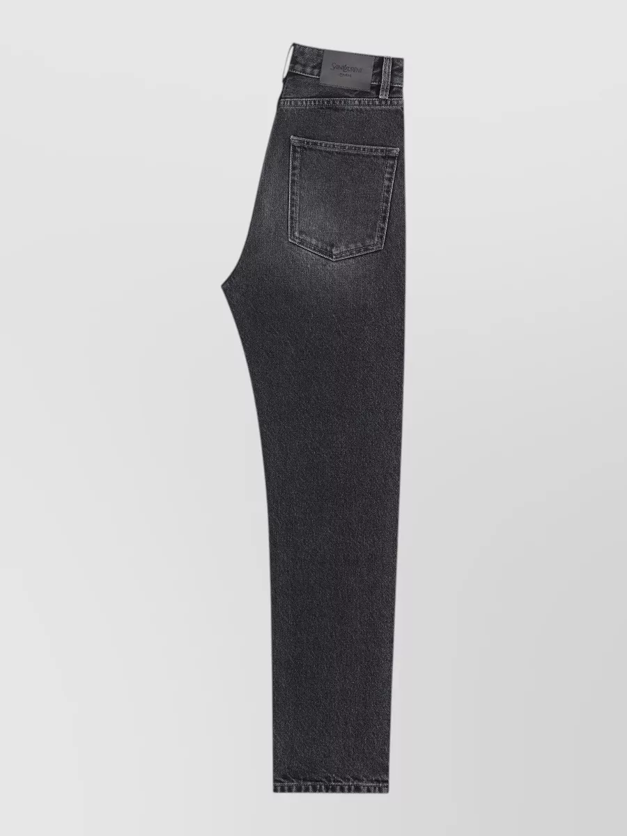 Saint Laurent Denim High-Rise Cropped Slim Jeans