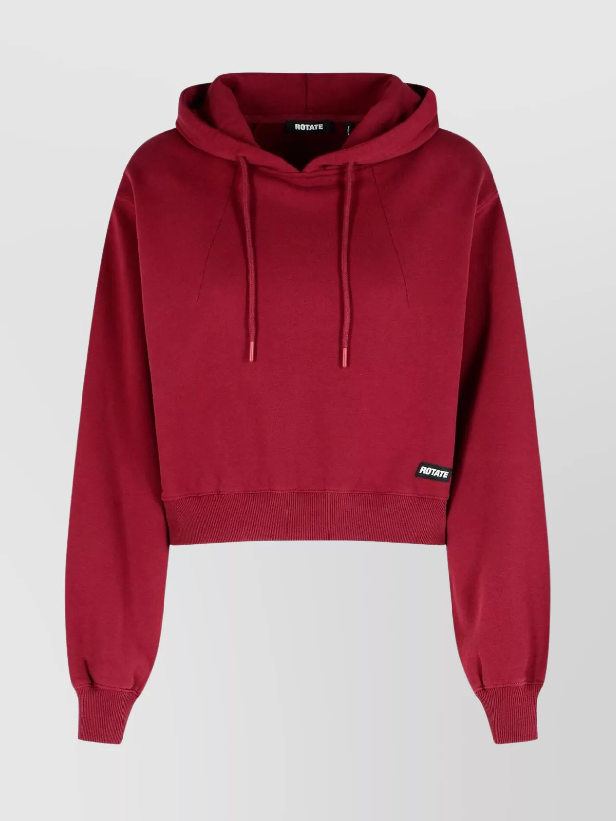 Rotate Birger Christensen Cotton Sweatshirt Hood Ribbed Cuffs