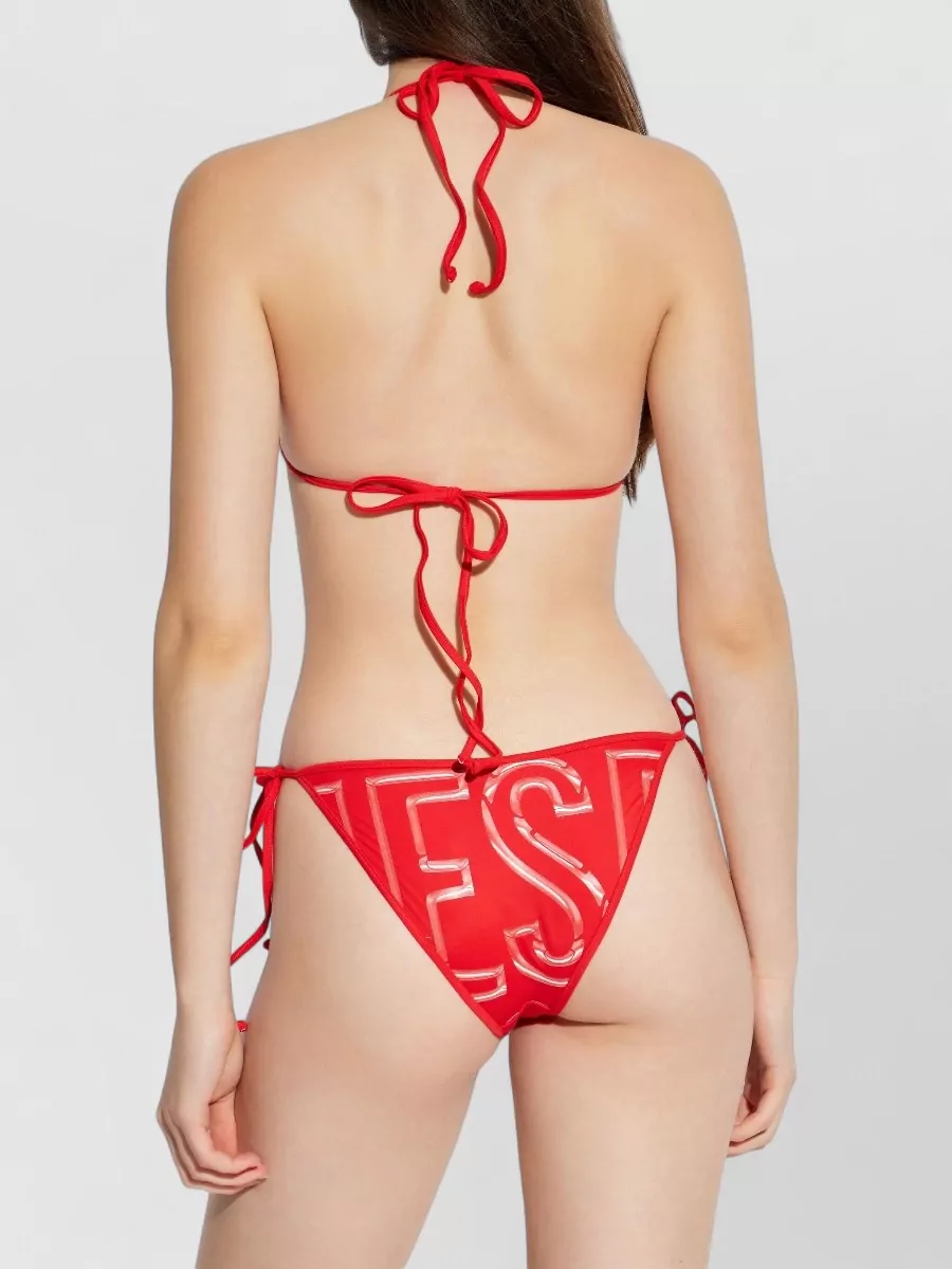 Diesel Printed Lace-Up Bikini Top