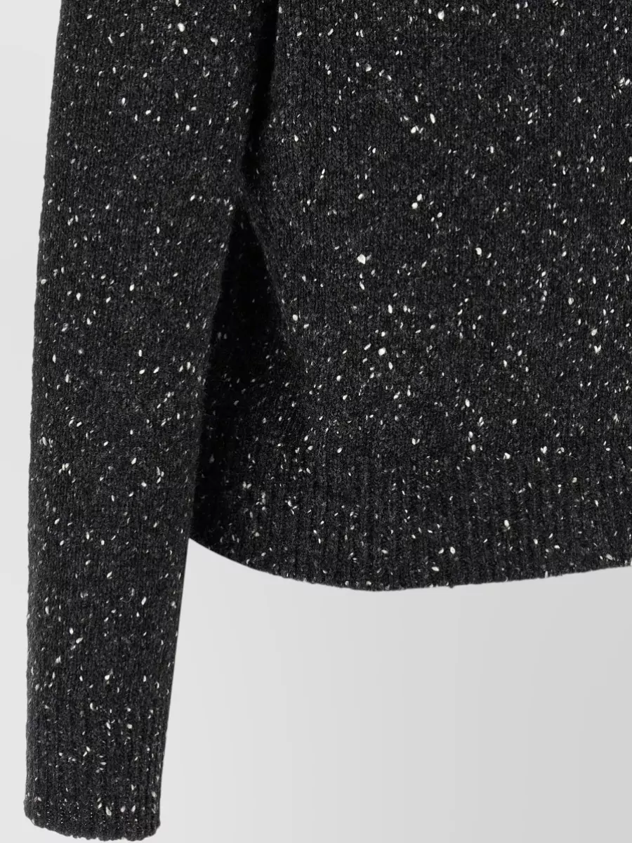 The Row Mauino Crew Neck Cardigan Speckled Knit