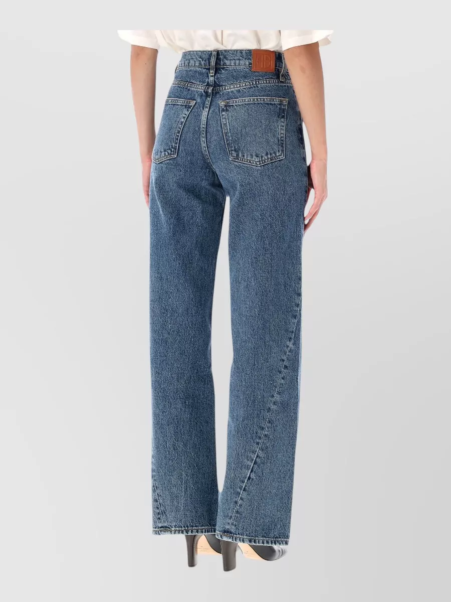 Anine Bing Cotton High-Rise Wide-Leg Jeans