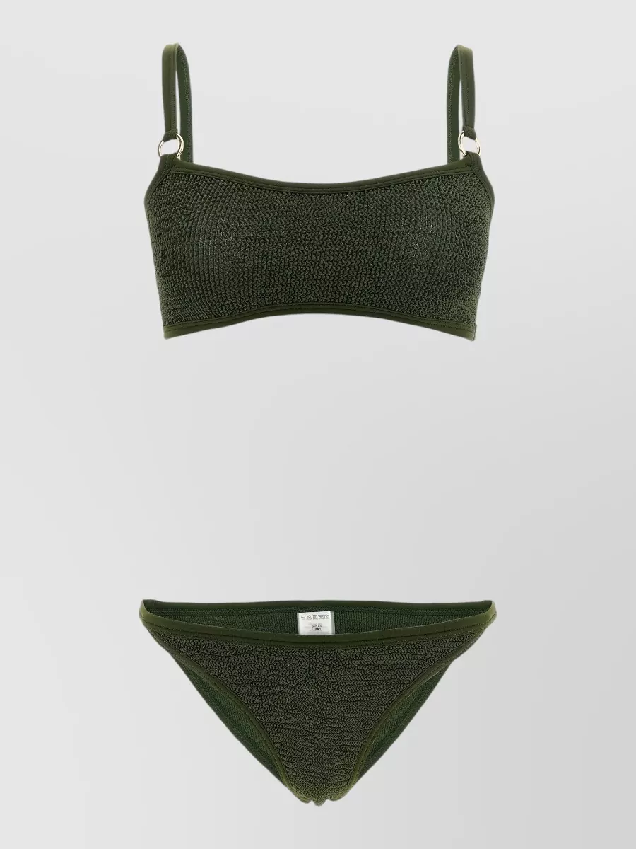 Hunza G Iris Bikini Ring Detail Textured Design