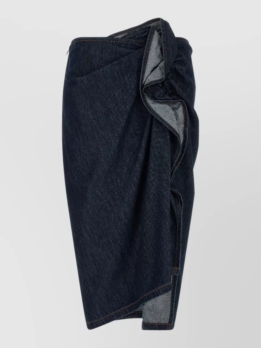 Dries Van Noten Draped Denim Skirt