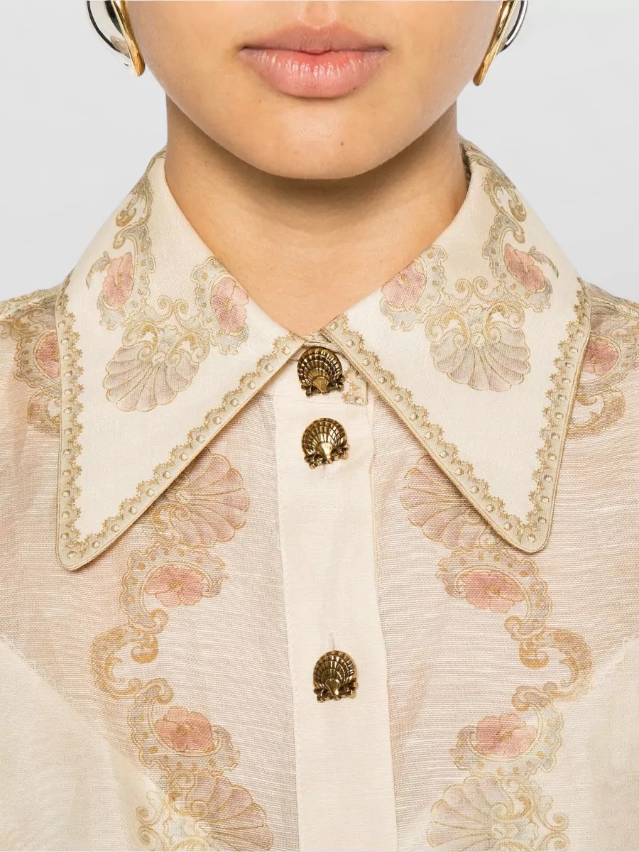 Zimmermann Silk Linen Printed Mini Dress