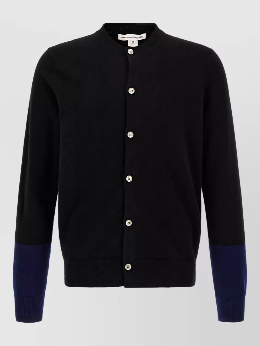 Comme Des Garçons Wool Color-Block Cardigan