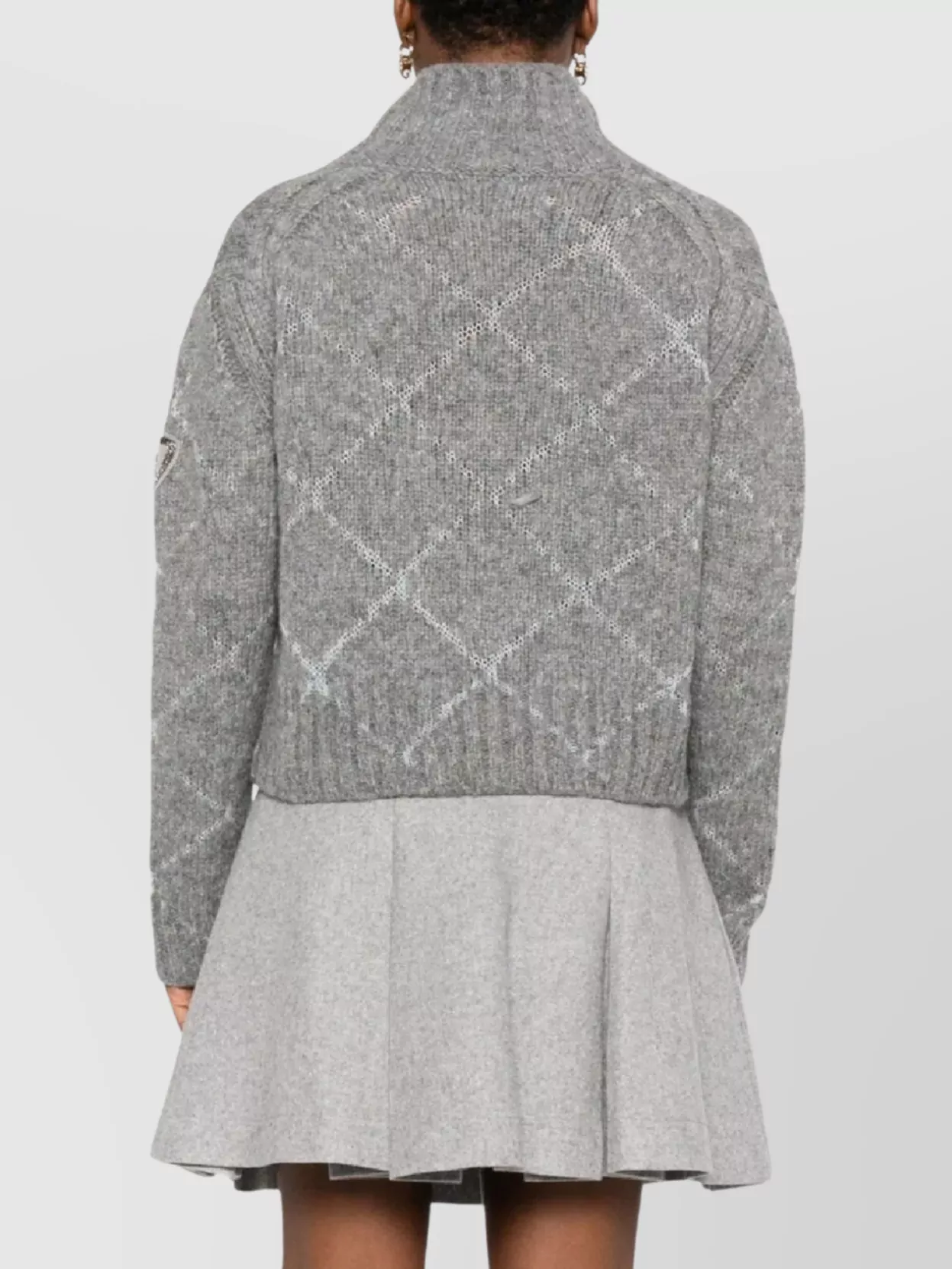 Ermanno Scervino High Neck Long Sleeve Knitwear Top