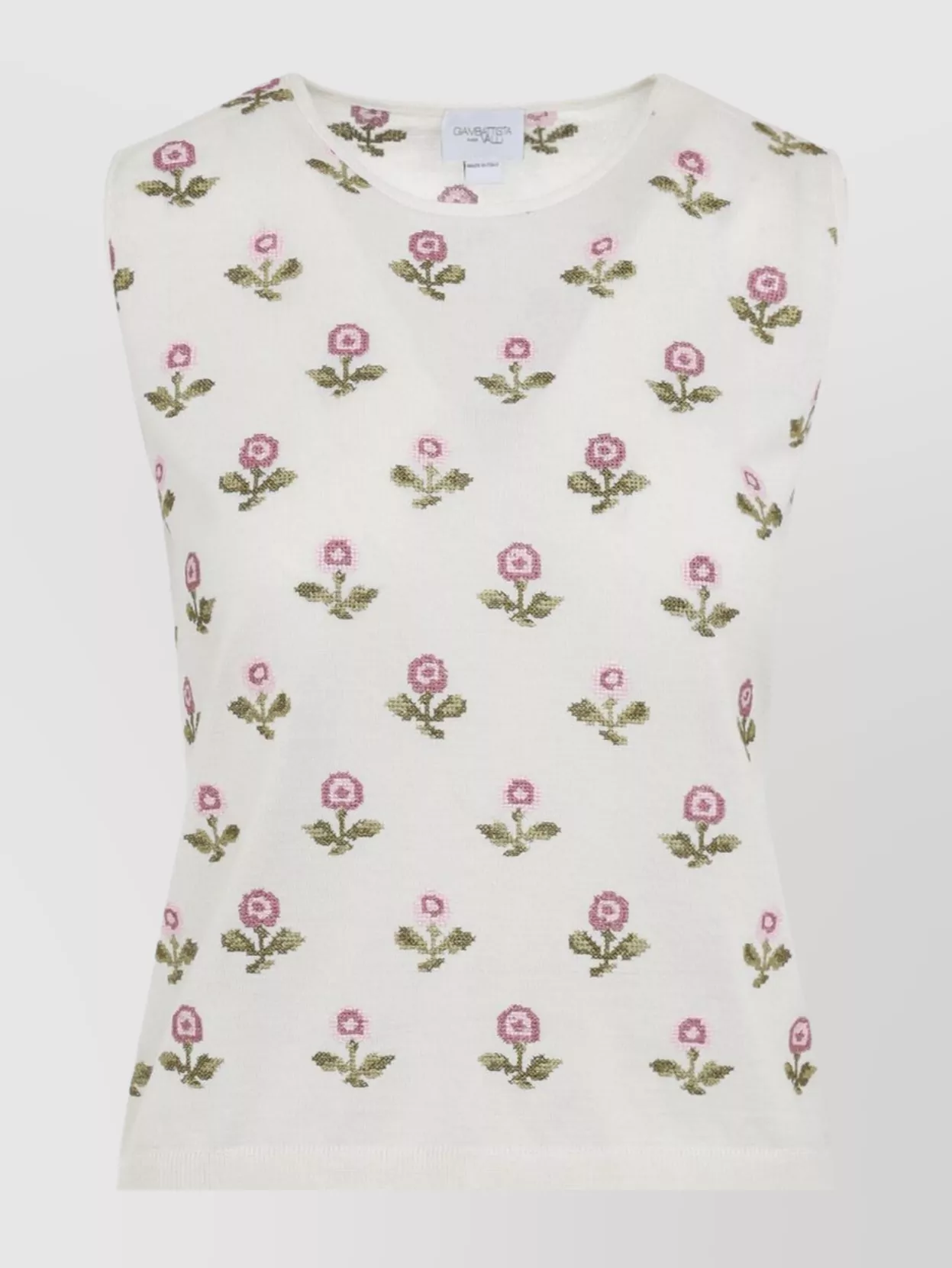 Giambattista Valli Floral Pattern Sleeveless Knit Top