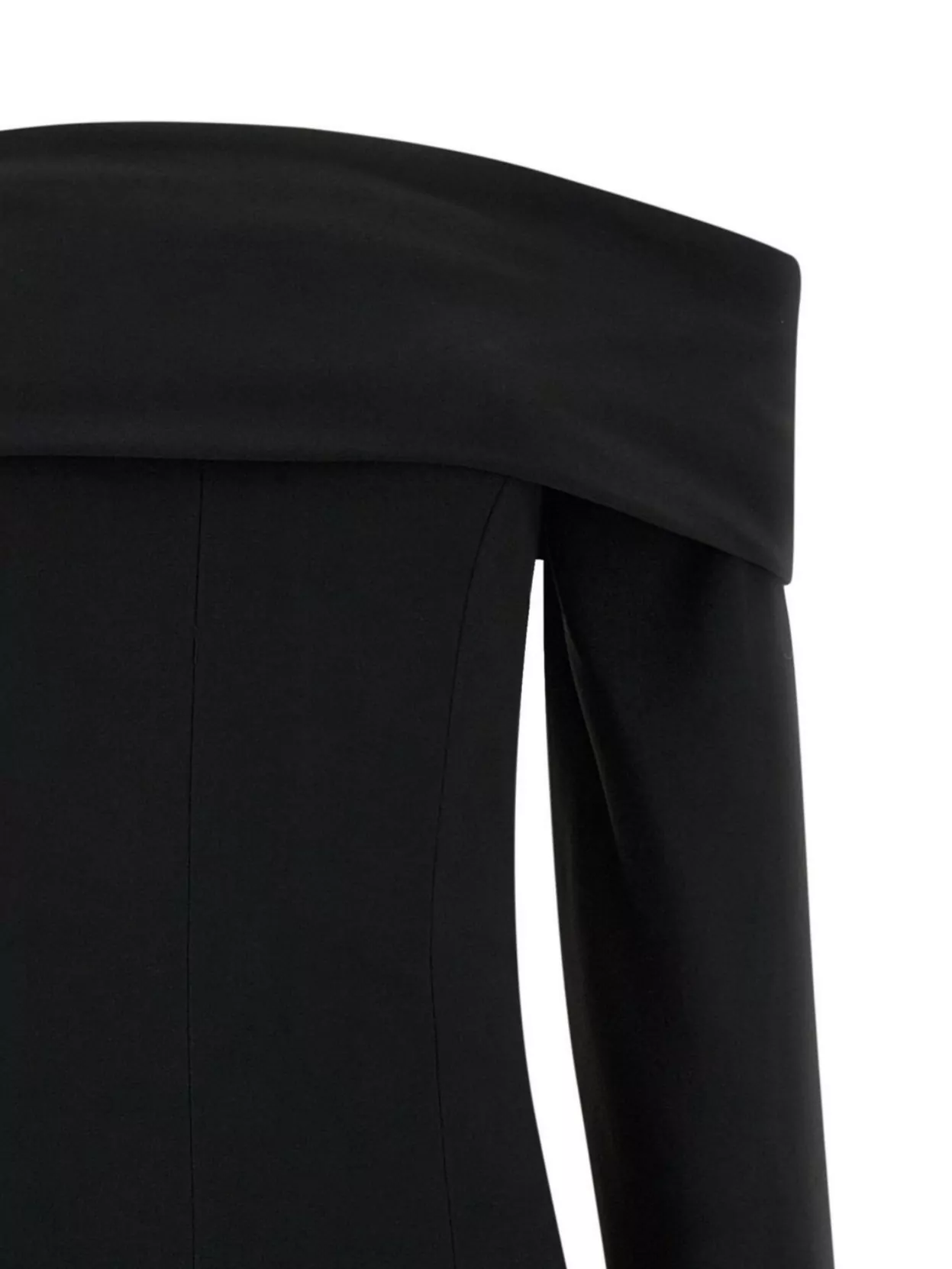 Alberta Ferretti Off-The-Shoulder Midi Dress Flared Skirt