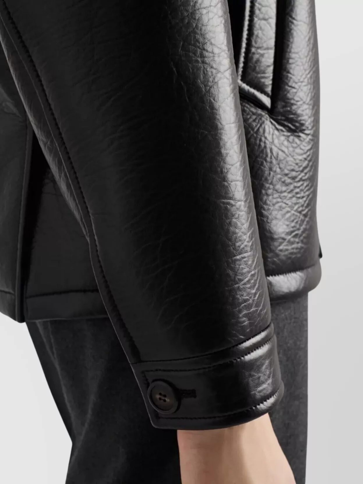 Prada Textured Leather Caban Style Jacket