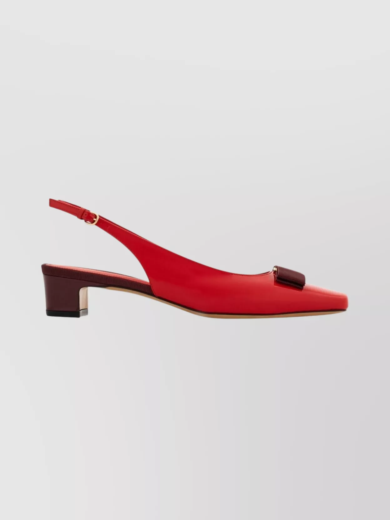 Ferragamo Slingback Pumps With Bow And Block Heel