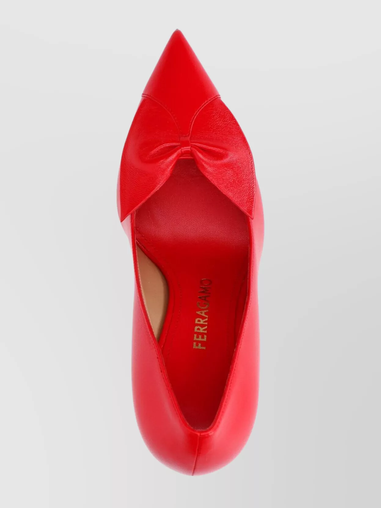 Ferragamo Pointed-toe Pump With Mid-height Stiletto Heel In Red