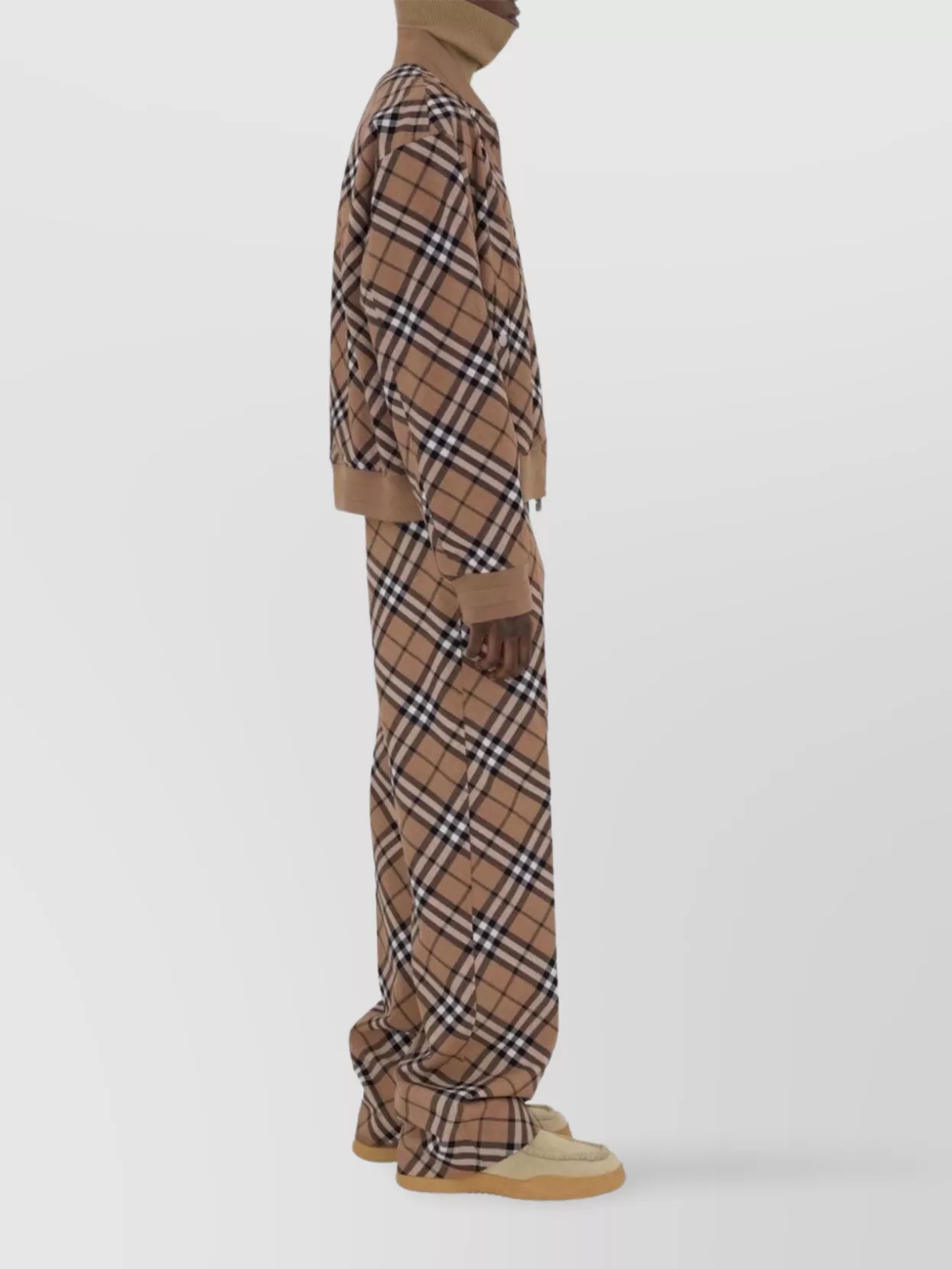 Burberry Check Print Wool Blend Harrington Jacket In Brown