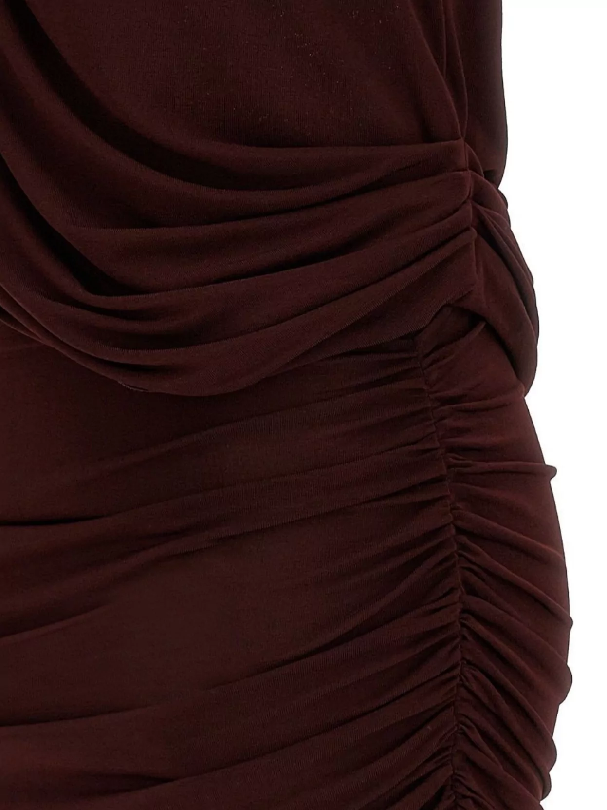 Magda Butrym Draped Halter Neck Open Back Dress In Burgundy