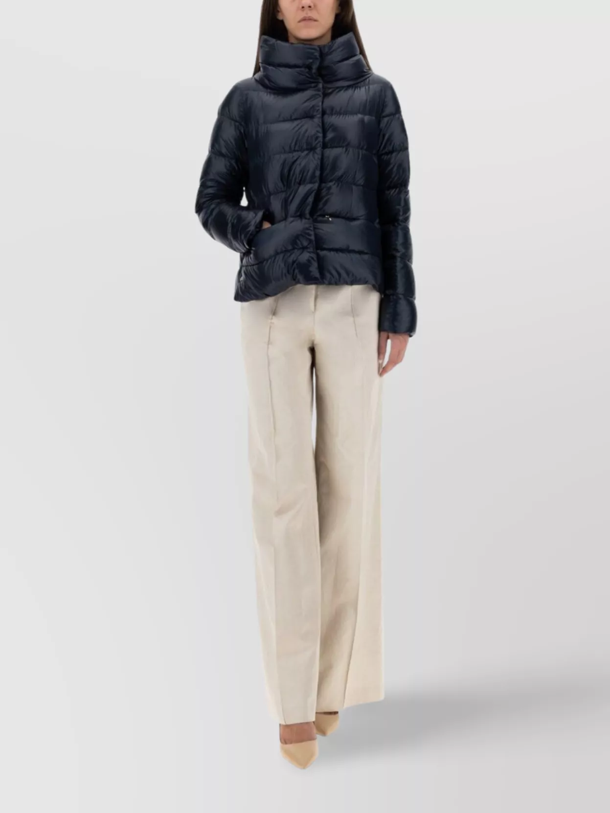Herno Lightweight Hooded Puffer Coat In Blue