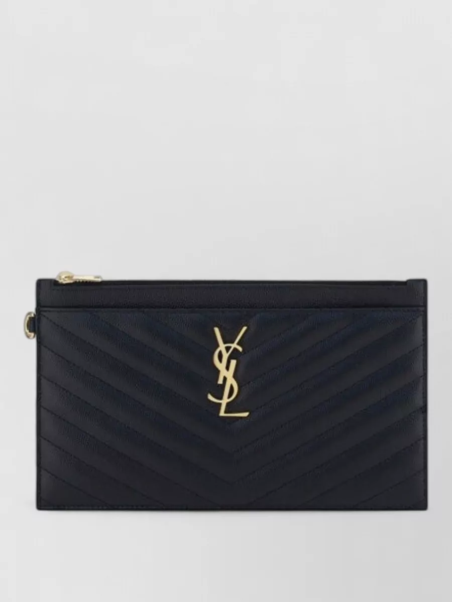 Saint Laurent Cassandre large leather clutch bag