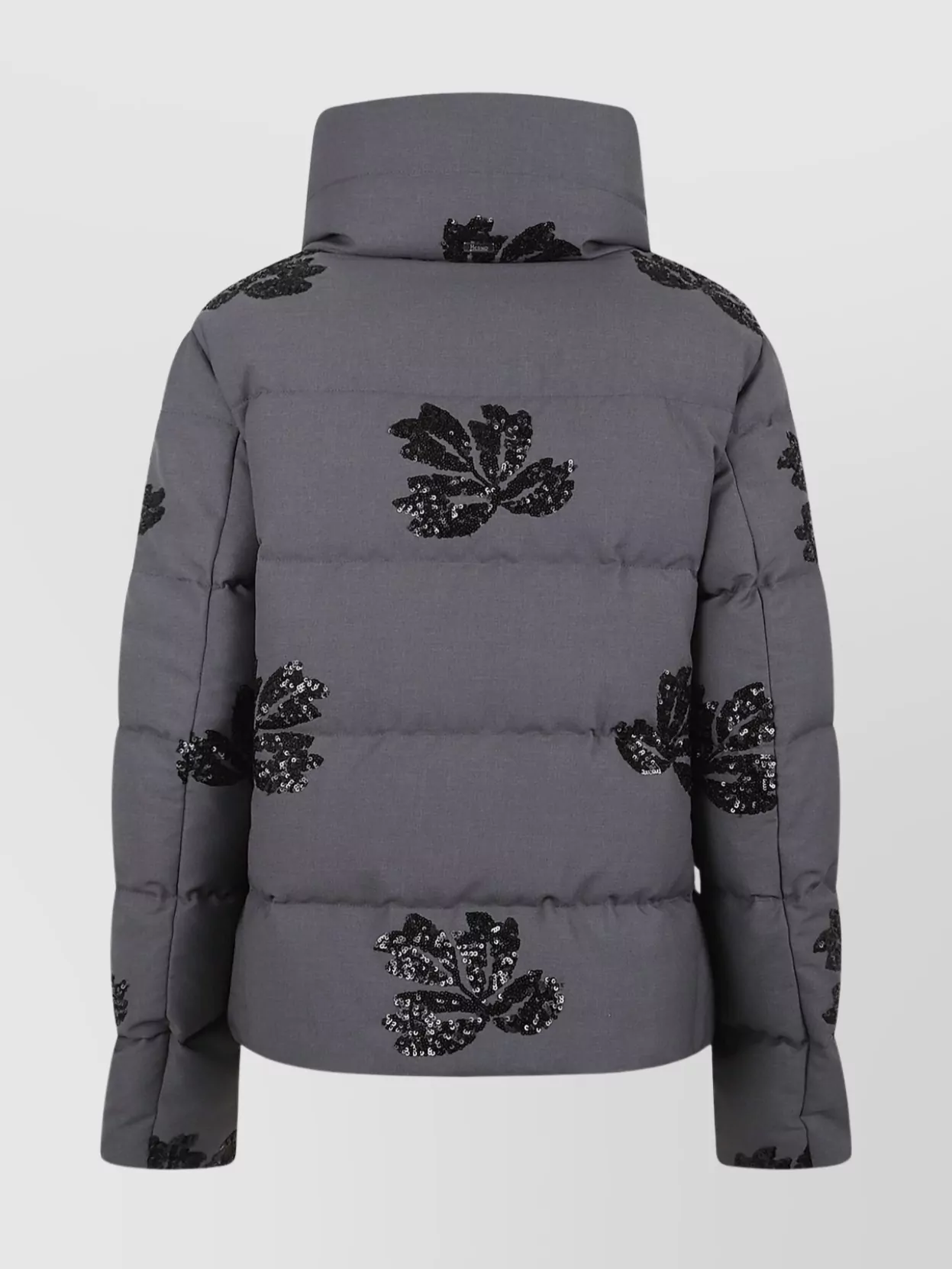 Herno High Collar Padded Jacket Sequins In Blue