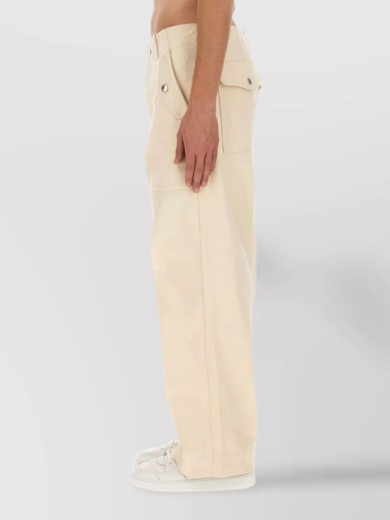 Maison Kitsuné Trousers With Belt Loops And Wide Leg