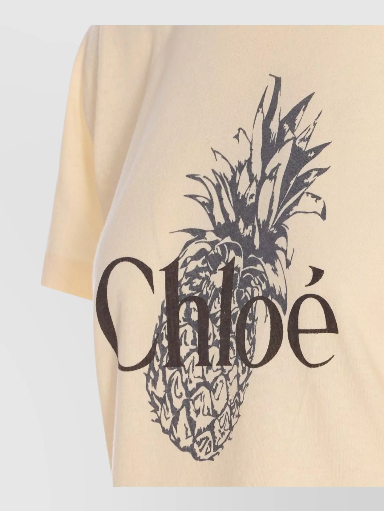 Chloé Pink Crewneck T-shirt With Maxi Logo Print On The Front In Cotton Woman In Neutral