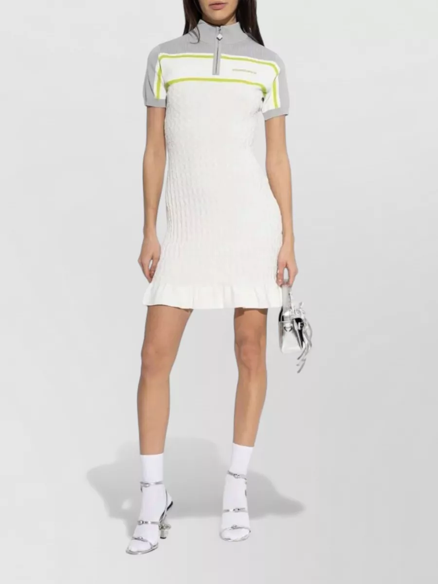 Casablanca Ruffled Short-Sleeve Mini Dress