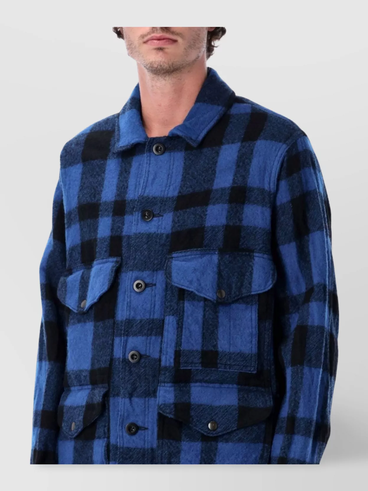 Junya Watanabe Checked Flap Pocket Long Sleeve Jacket
