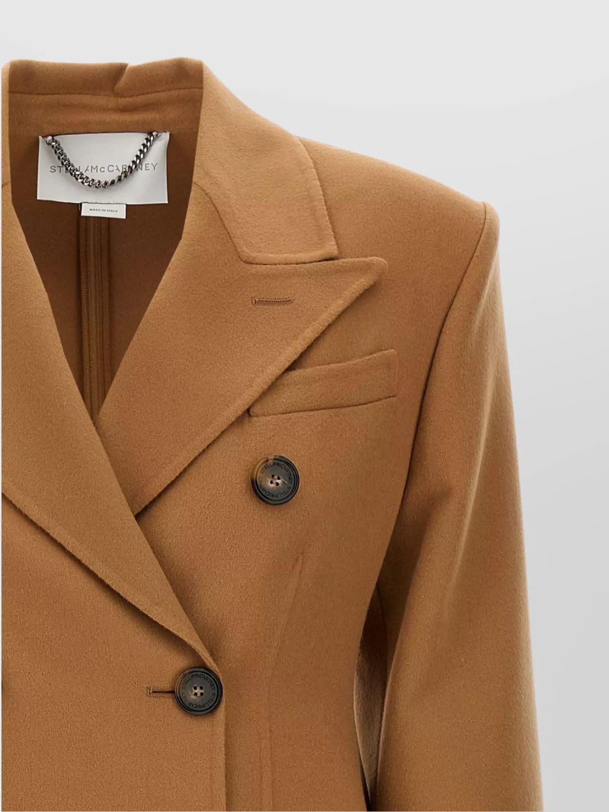 Stella Mccartney Wool Coat With Back Vent And Double-Breasted Front