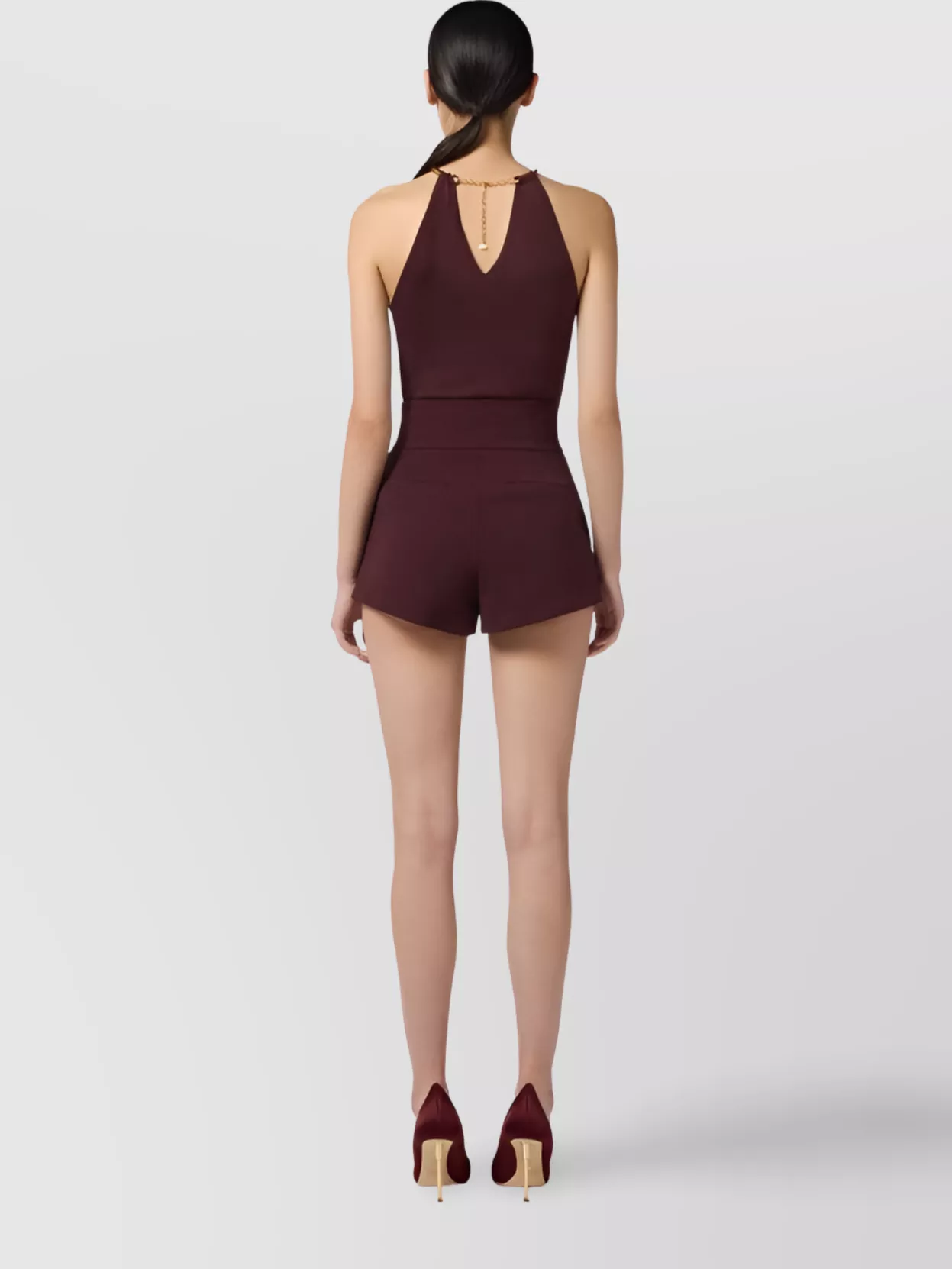 Elisabetta Franchi High-Shine Waistband Pleated Shorts Design