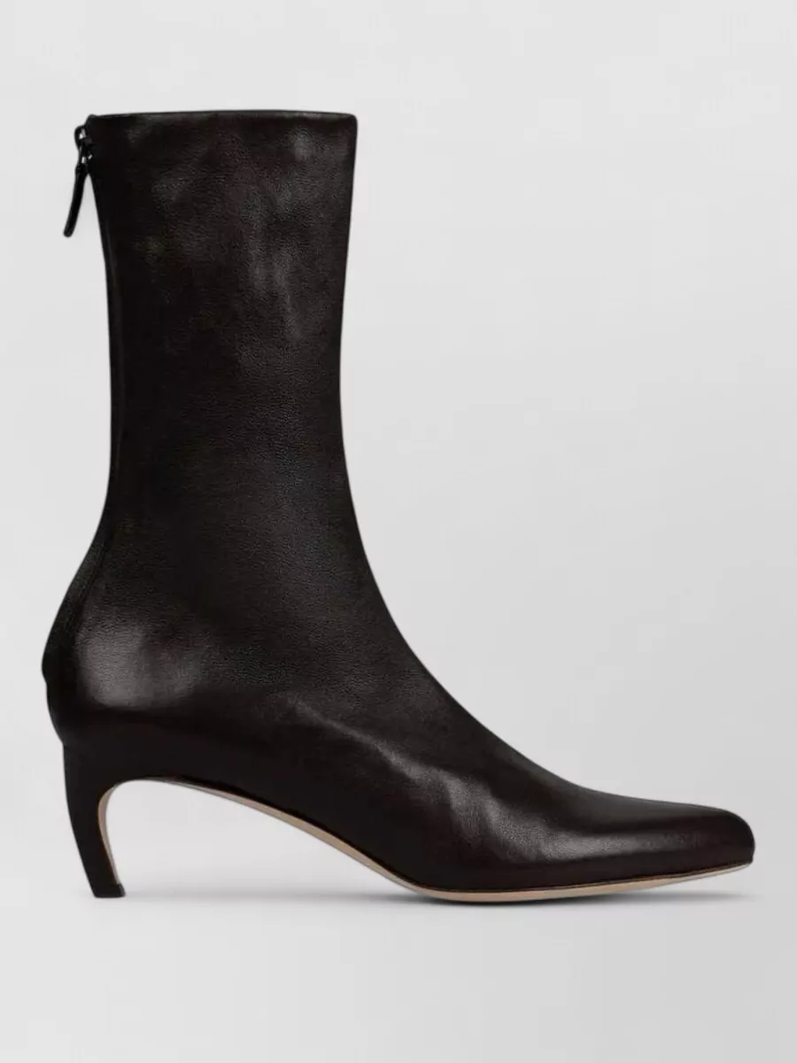 Victoria Beckham Leather Mid-Heel Ankle Boots