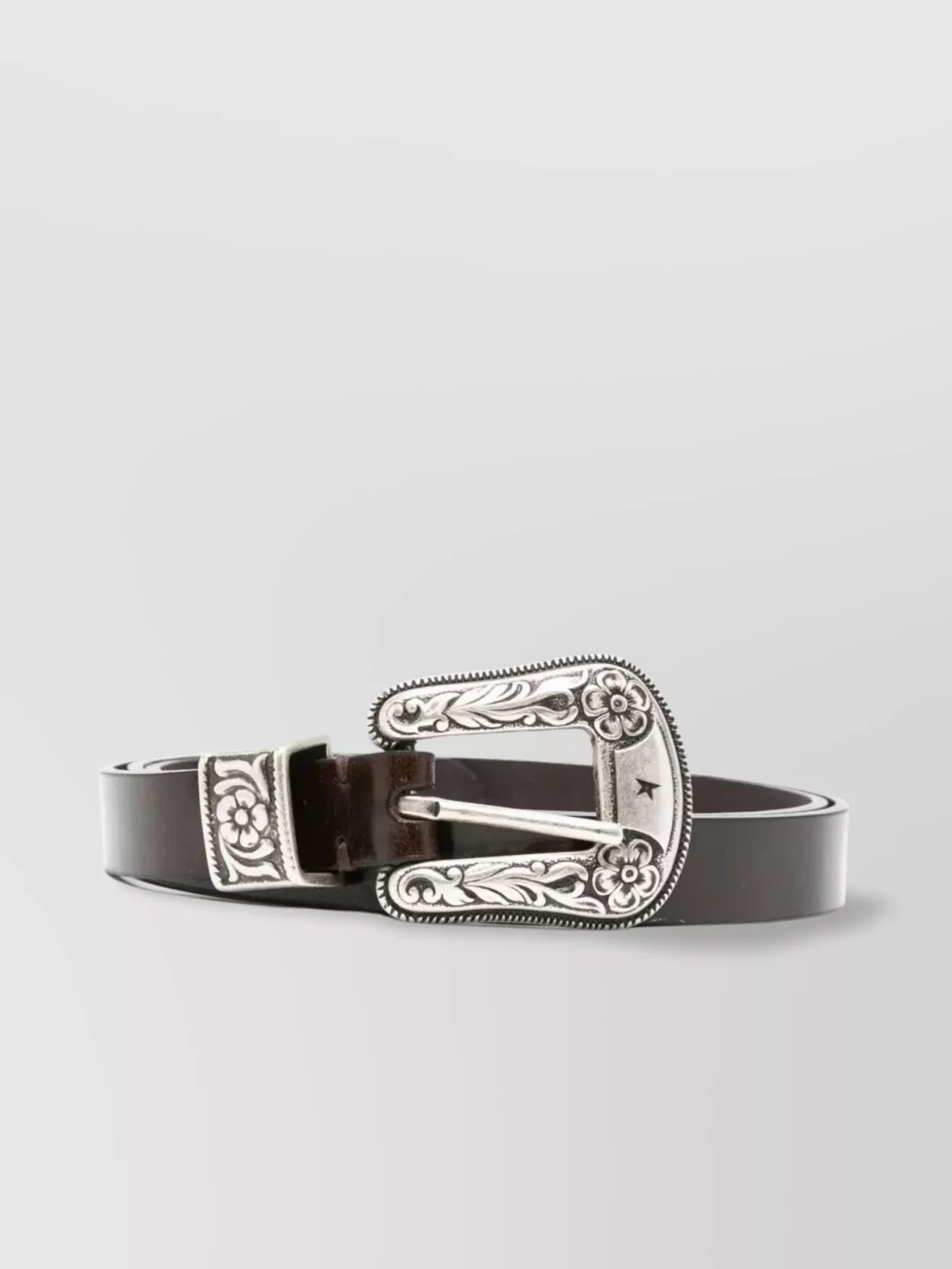 Golden Goose Shiny Wavy Leather Body Belt With Adjustable Length And Decorative Buckle