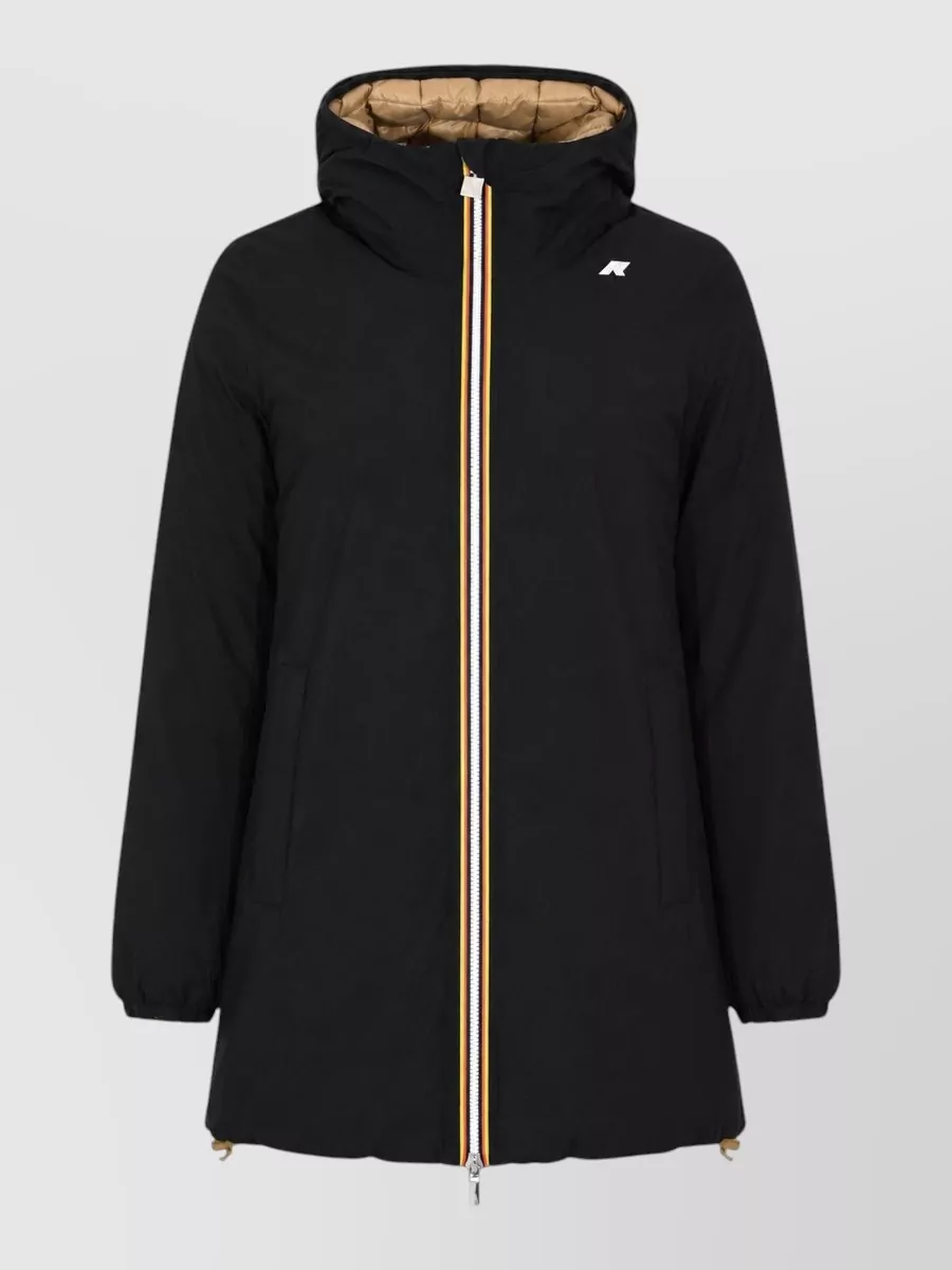 K-Way Reversible Hooded Quilted Down Parka Coat