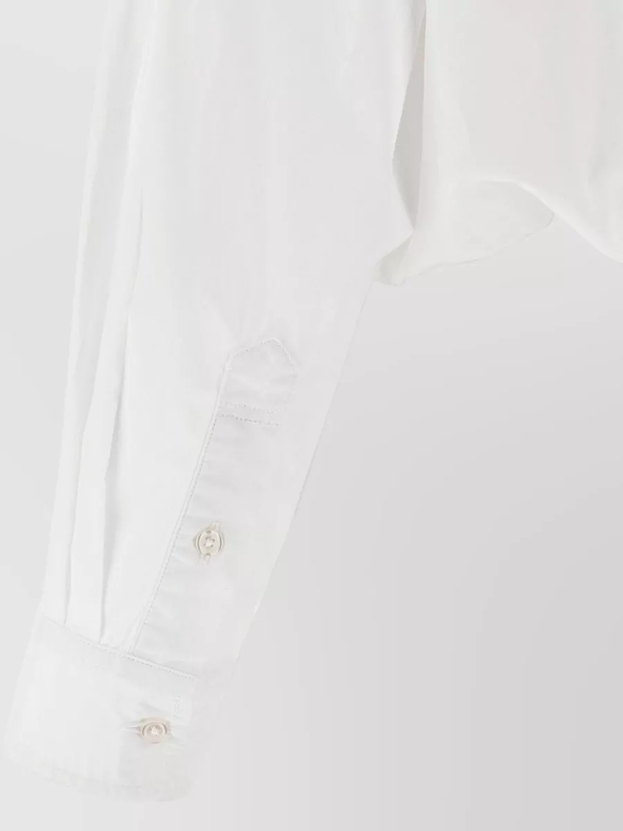 R13 Cotton Crossover Bubble Long-Sleeve Shirt