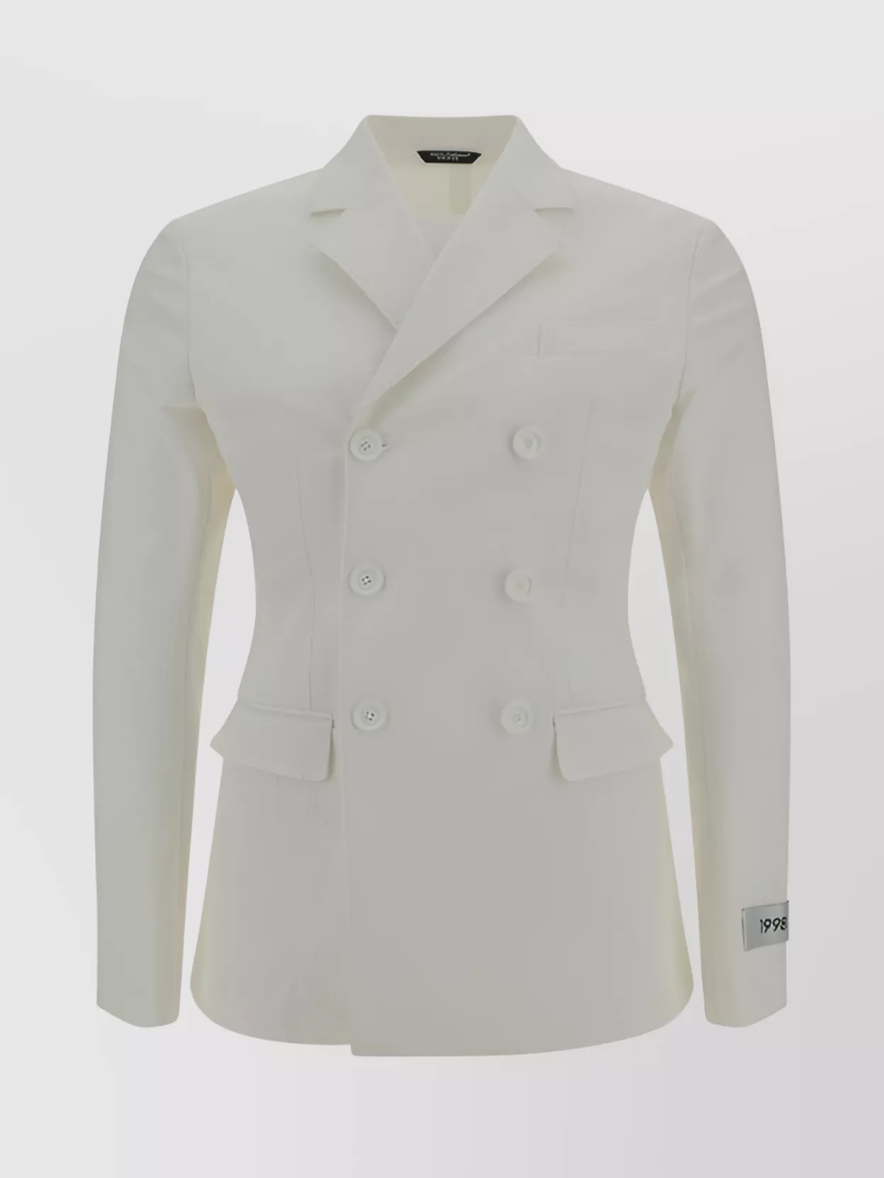 Dolce & Gabbana Cotton Blazer Jacket Monochrome Pattern In White