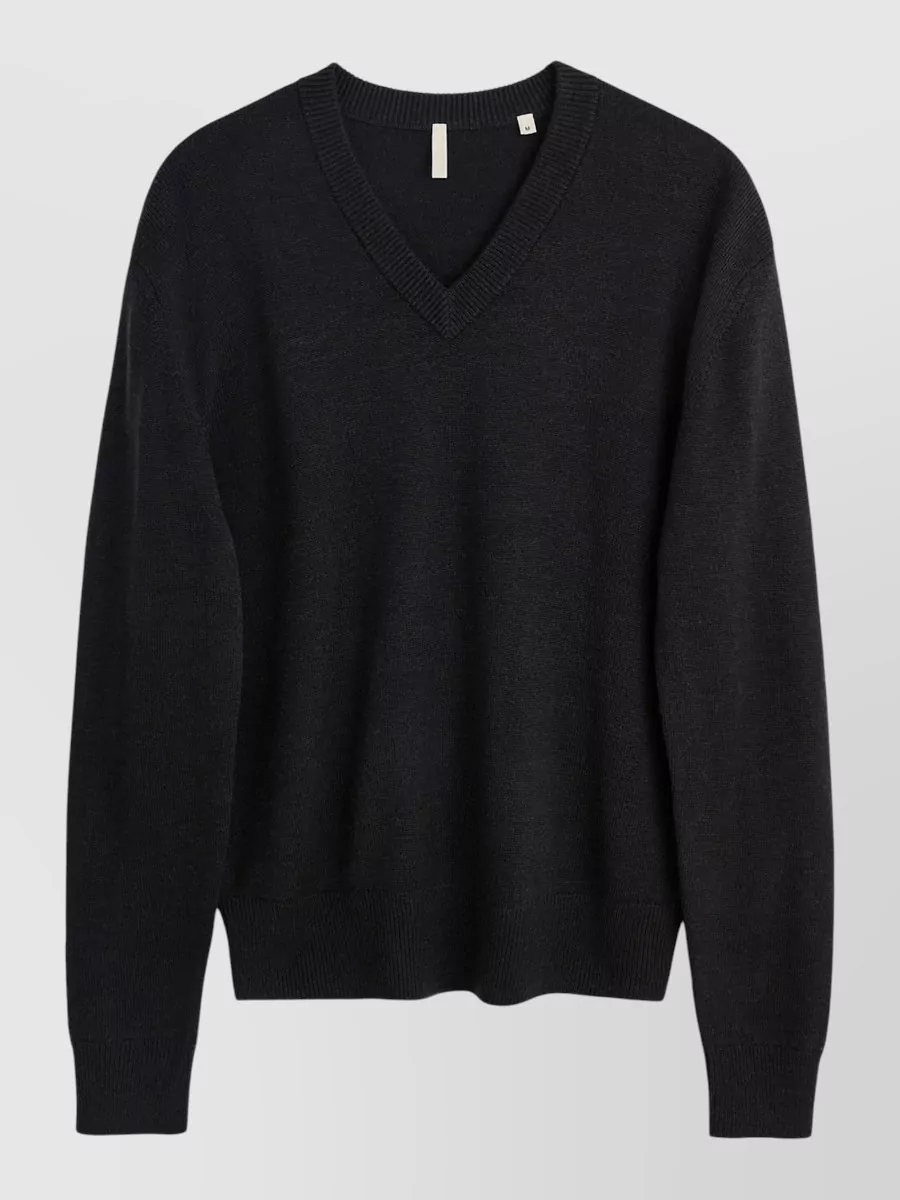 トップス sunflower Moon Merino V Neck /BLACK Sunflower Moon merino v neck knit sweater | The Fashion Square