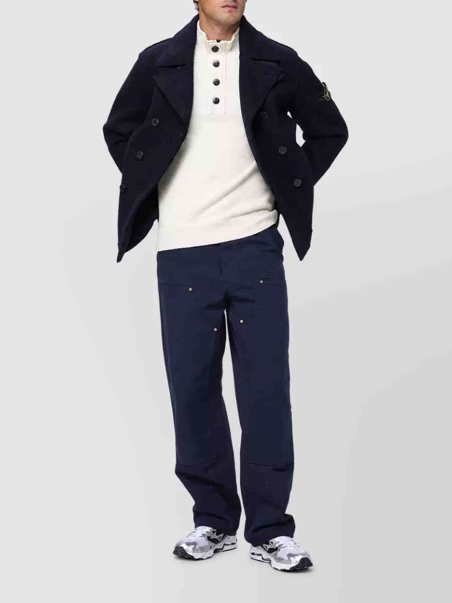 Stone Island Virgin Wool Peacoat