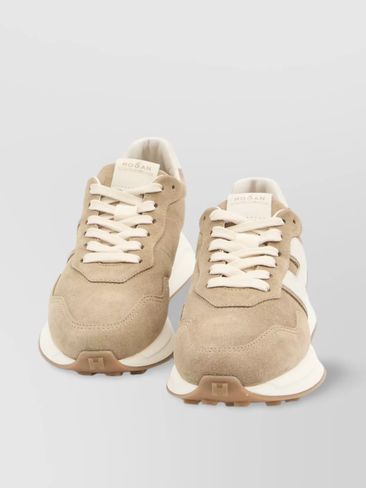 Hogan Low Top Sneakers With Rubber Sole And Suede Upper In Brown
