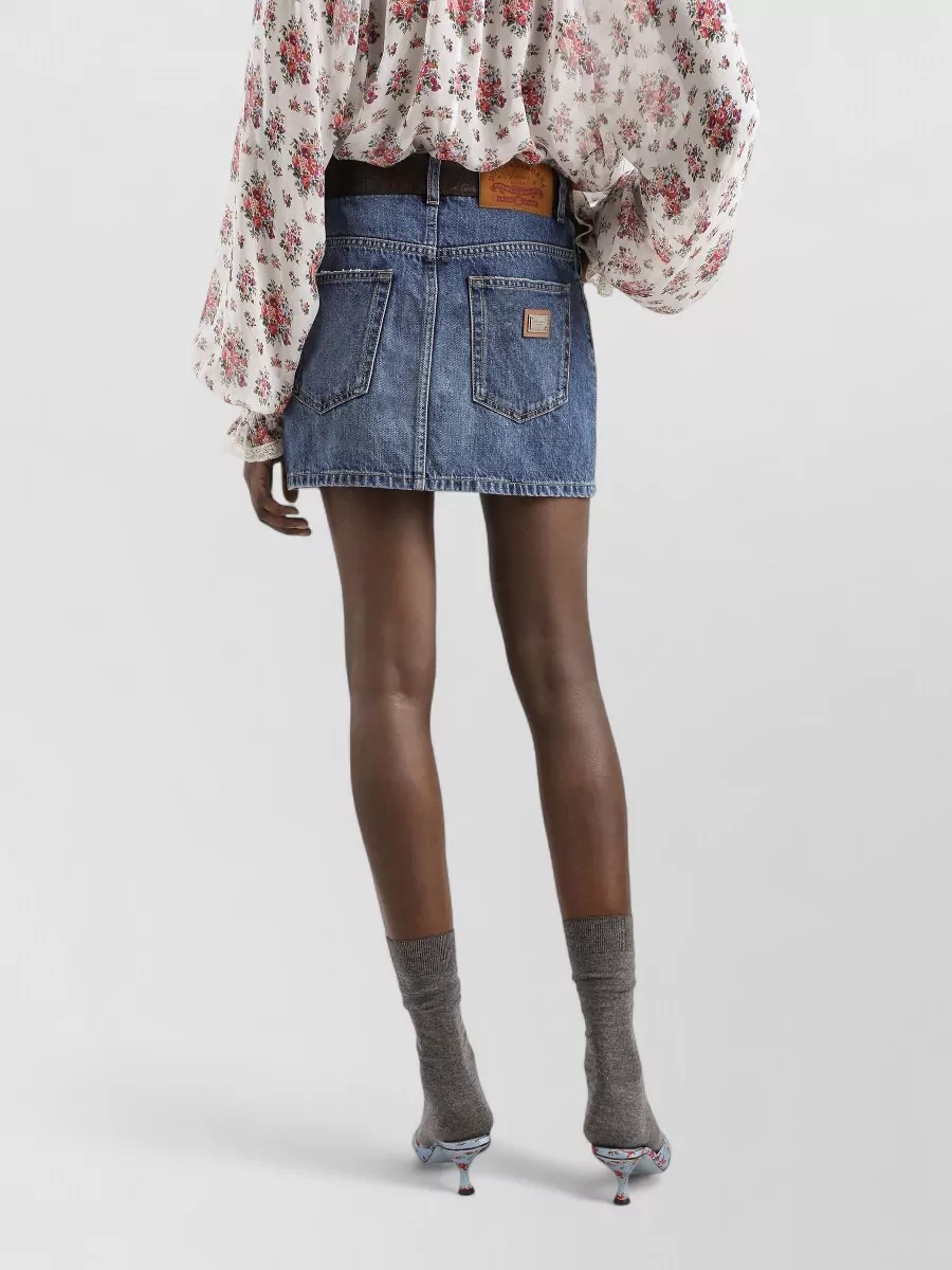 Dolce&Gabbana Denim Fitted Skirt