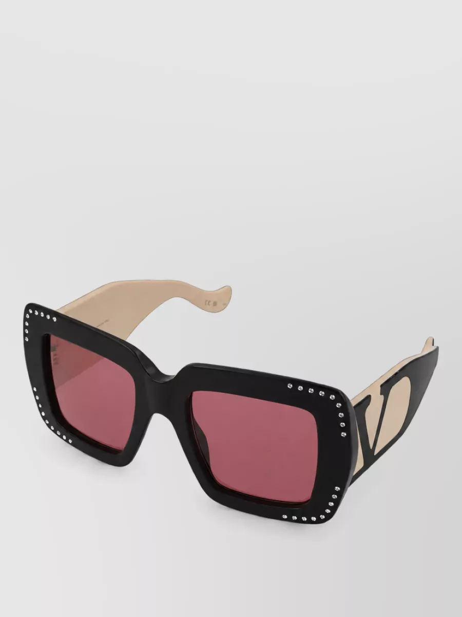 Valentino rectangular acetate sunglasses