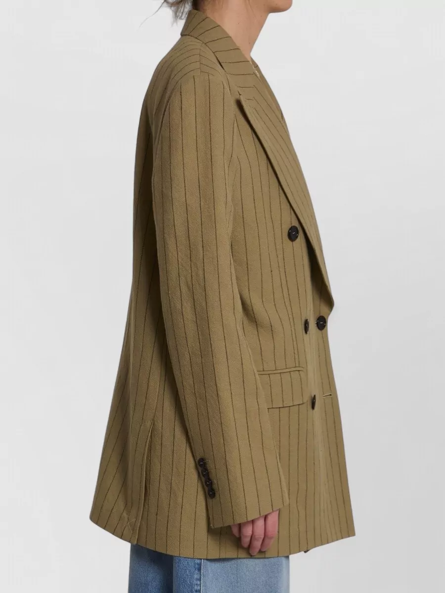 Dolce&Gabbana Linen Striped Double-Breasted Blazer