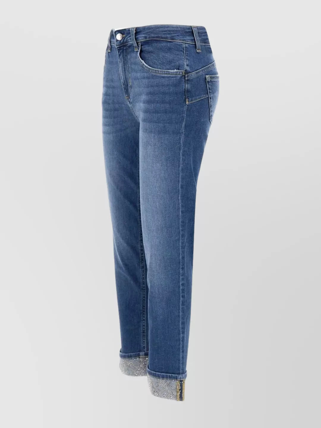 Liu Jo "Monroe" Bottom Up Skinny Jeans With Rhinestones