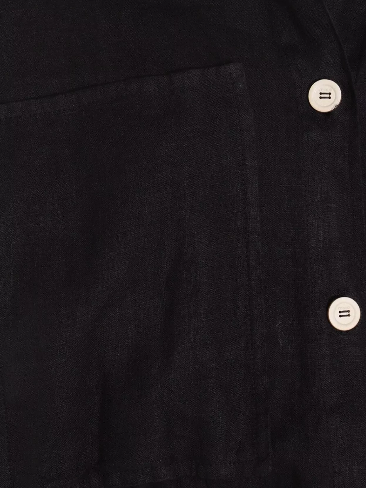 Malo Black Linen Maxi Dress