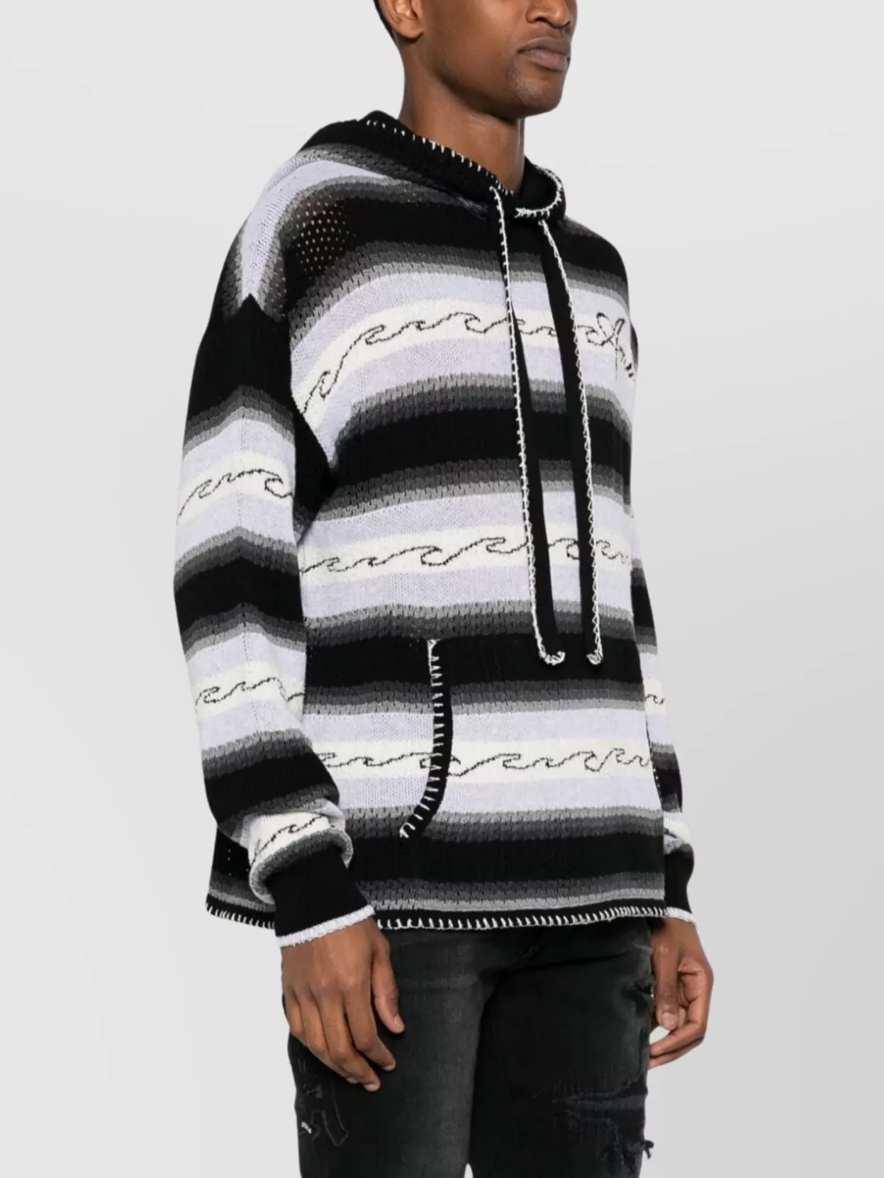 Amiri Striped Knit Hooded Sweater