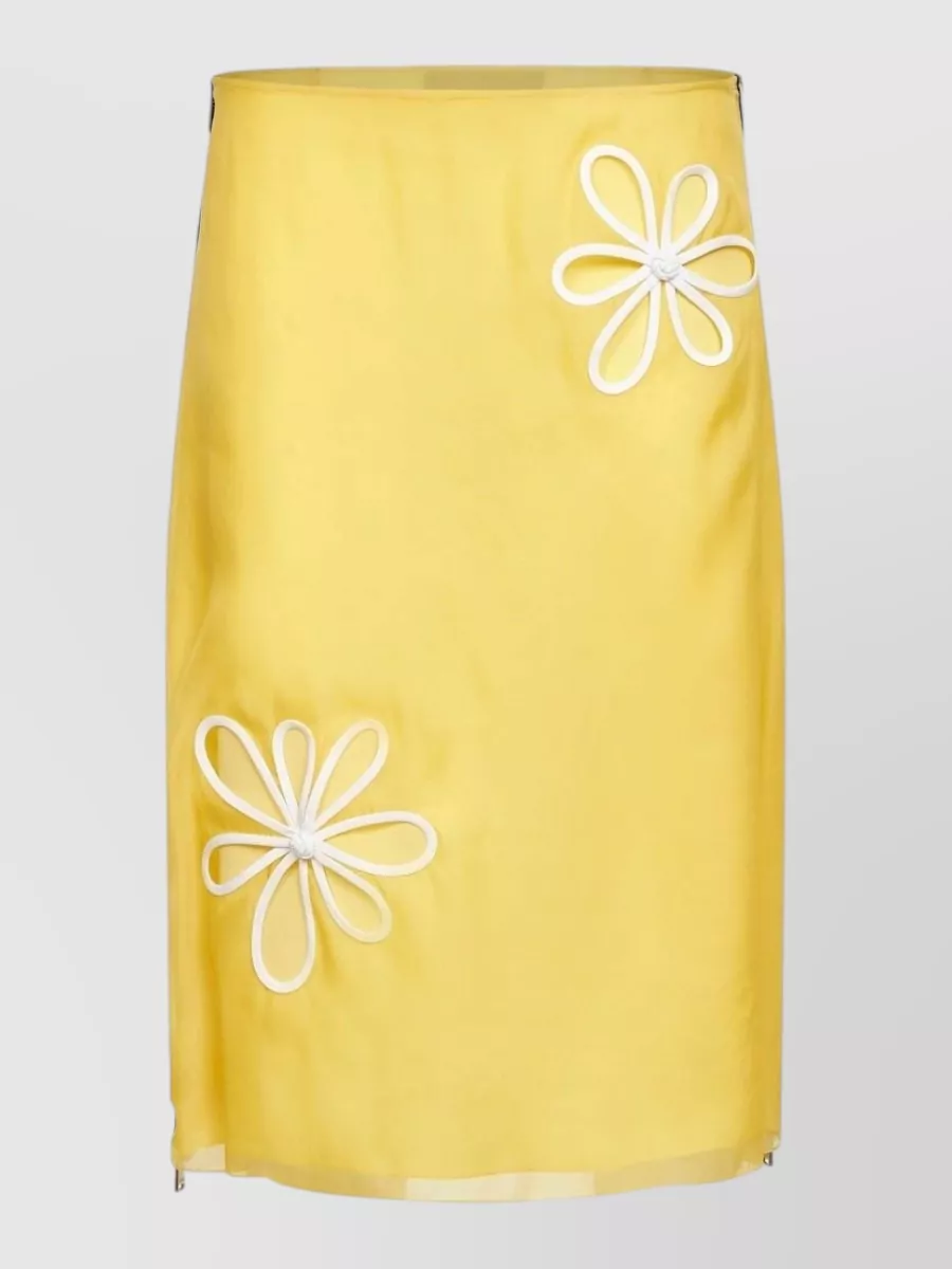 Fendi silk floral-print midi pencil skirt