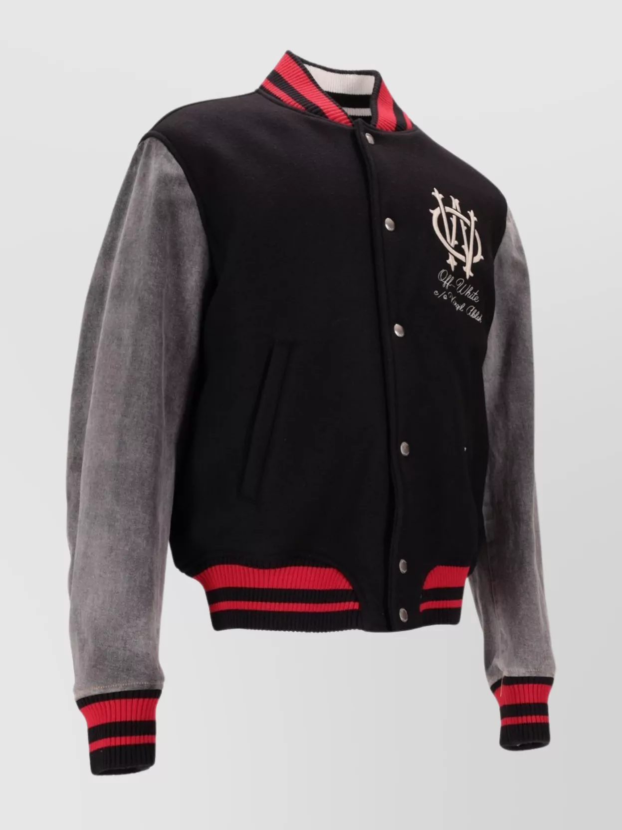 Off-White Gothic Wool Varsity Jacket Pockets