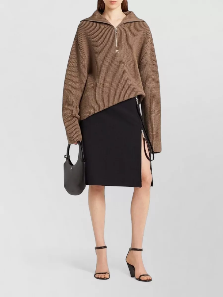 Courrèges Crewneck Sweater Drop Shoulders Long Sleeves