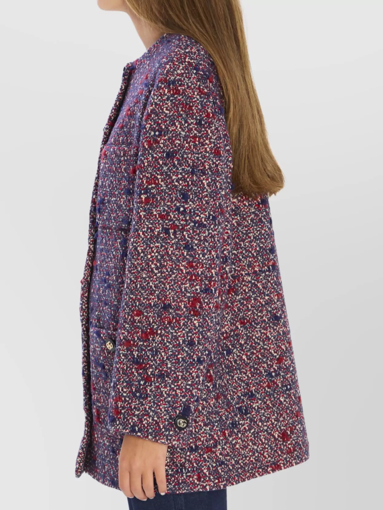 Gucci Bouclé Wool Jacket Chest Pocket