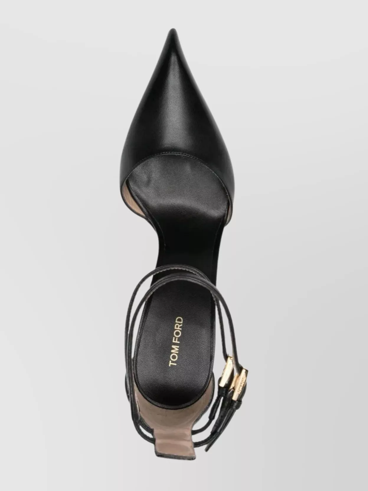 Tom Ford Ankle Strap Pointed Toe Leather Pump