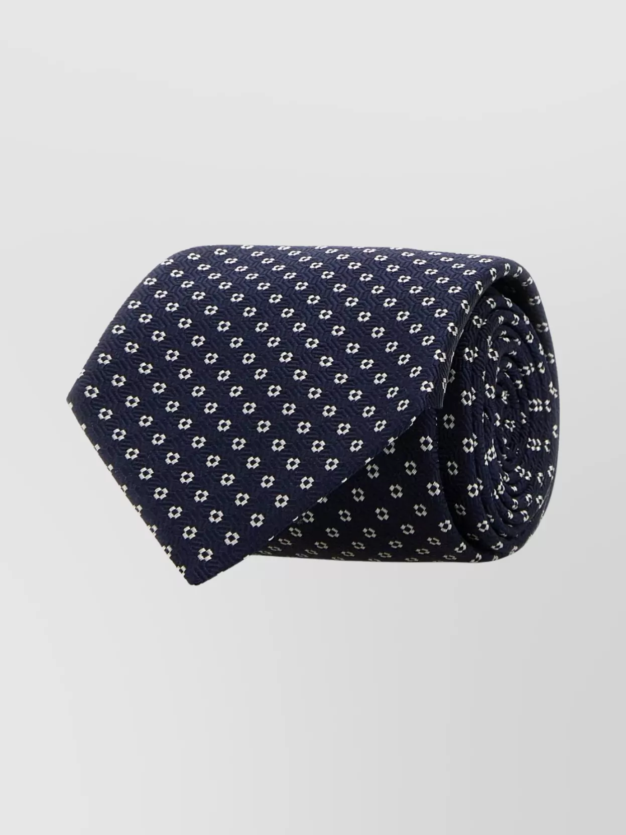 Saint Laurent Silk Tie With Embroidered Design And Slim Style In Blue