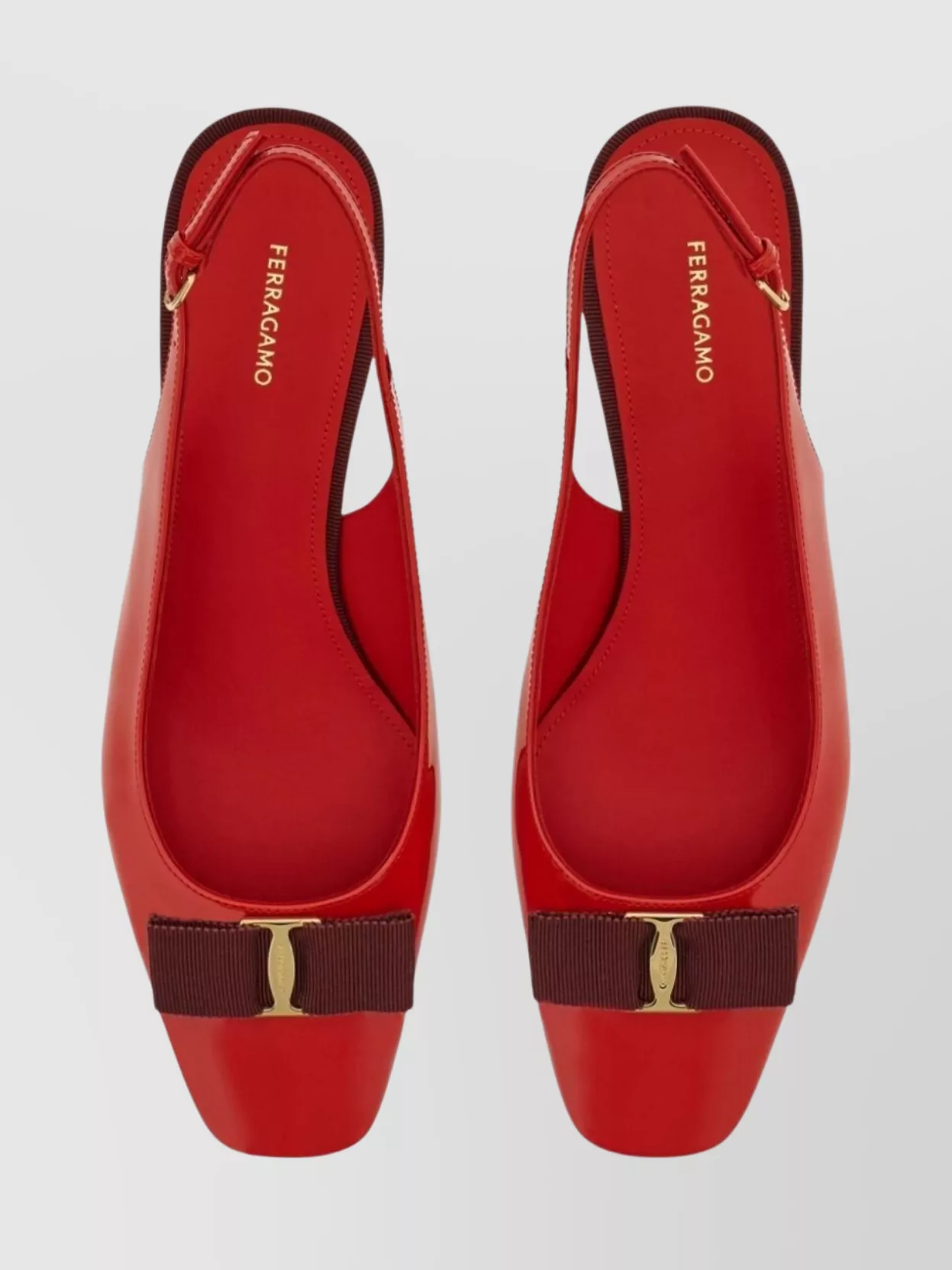 Ferragamo Slingback Pumps With Bow And Block Heel