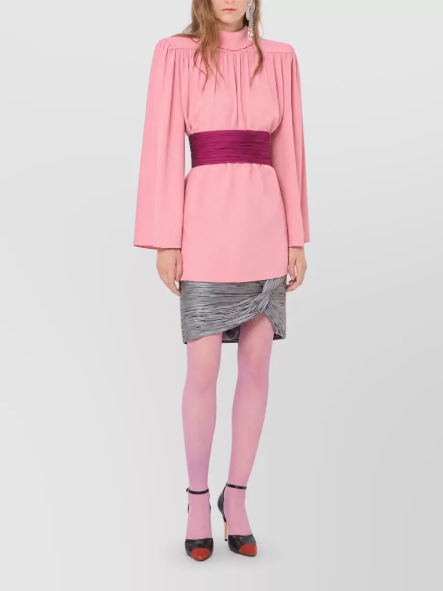 Valentino Satin Draped Knotted Skirt